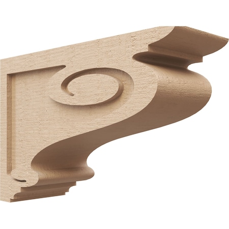 Ekena Millwork 6"W x 18"D x 12"H Classic Scroll Rough Cedar Woodgrain TimberThane Corbel, Primed Tan CORUR06X18X12SCRRCPR